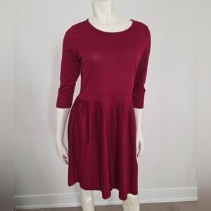 ASOS Pleated Burghundy Dress US 6